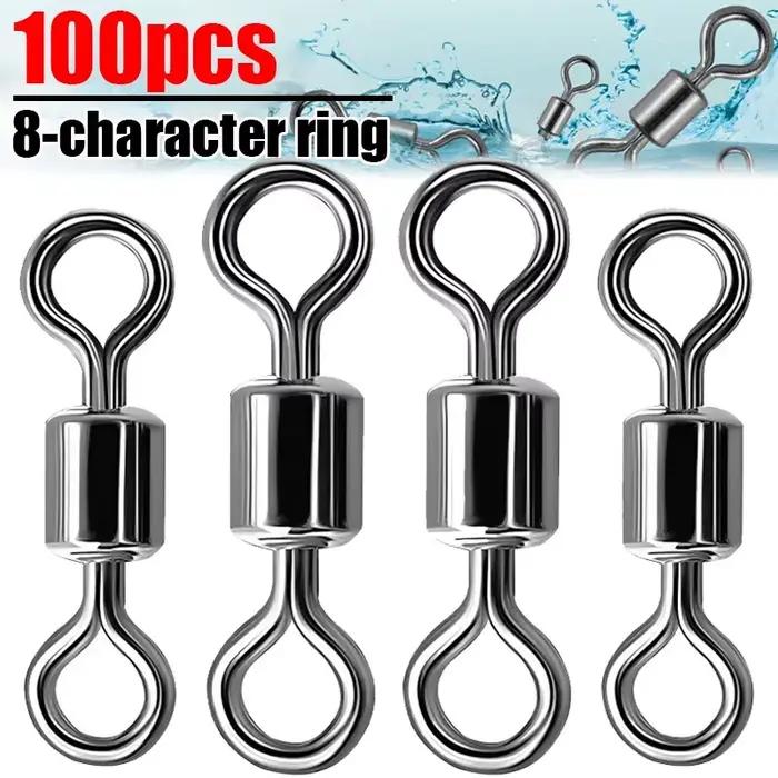 50-100pcs roulements à billes pêche connecteurs acier inoxydable accessoires carpe hameçons leurres