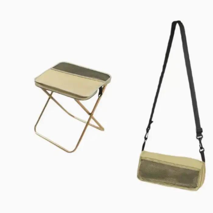 Tabouret pliant pêche camping randonnée avec sac bandoulière pratique pour transport et rangement