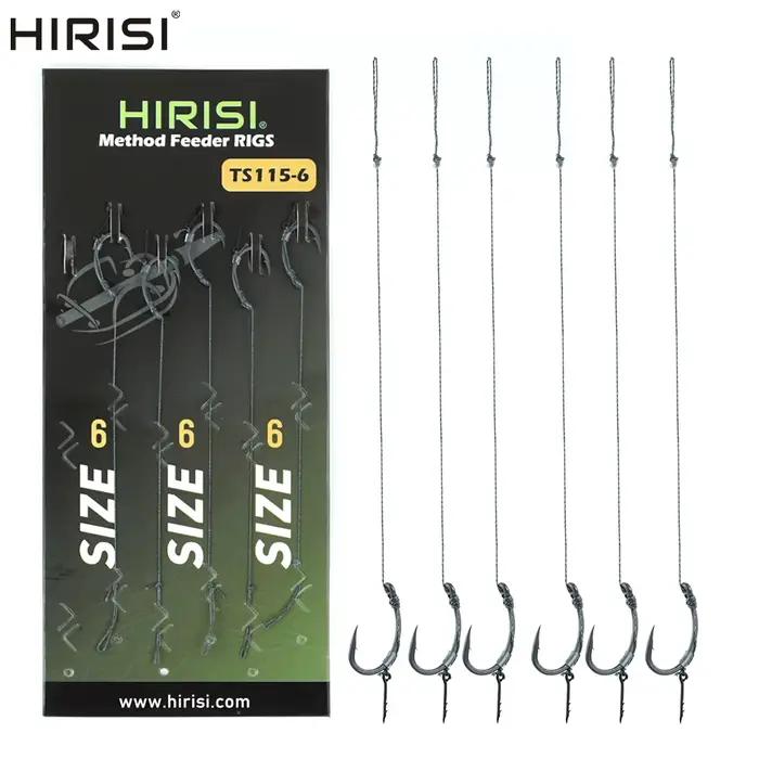 Kit de 6 hameçons prêts à pêcher pour la carpe et feeder - Accessoires montage TS115 Hirisi
