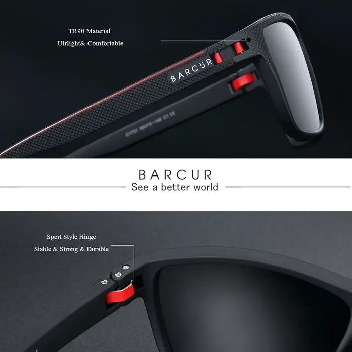 Lunettes de pêche polarisées BARCUR TR90 ultra-légères pour homme et femme - Voyage extérieur
