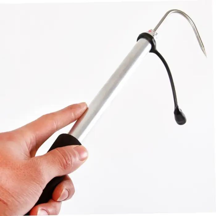 Gaffe télescopique pêche en mer acier inoxydable, crochet harpon souple pour poissons et accessoires de pêche
