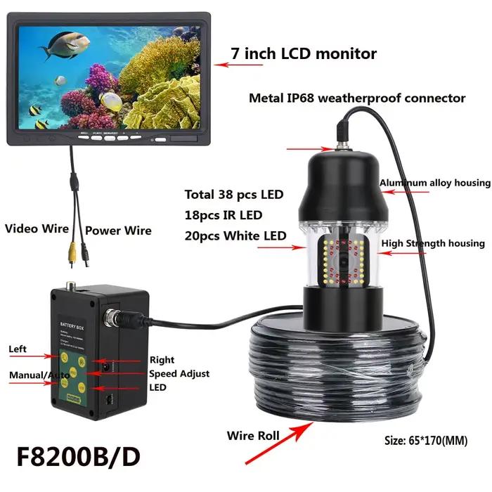 Caméra vidéo de pêche sous-marine MAOTEWANG 7" étanche IP68 avec 38 LEDs et rotation 360° 20-100m
