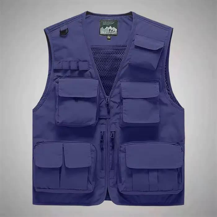 Gilet pêche respirant mesh homme - Veste technique détachable multi-poches pour pêche et randonnée