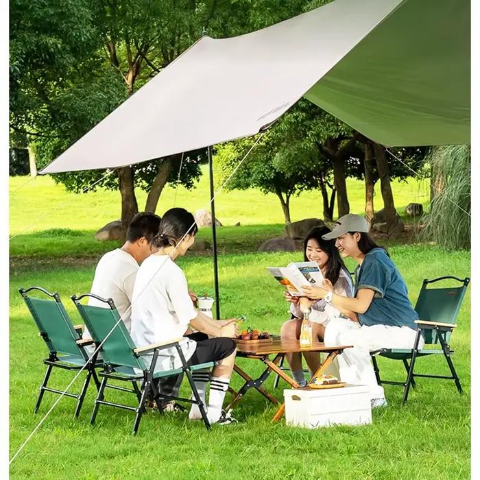 Chaise pêche ultra-légère pliante aluminium cadre noir camping été barbecue plage extérieure