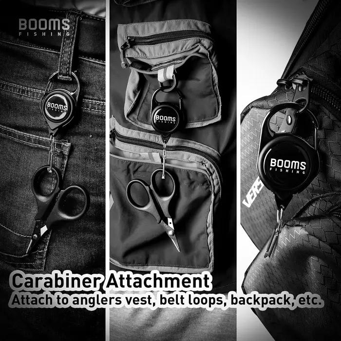 Porte-badge de pêche rétractable 2 pièces avec ressort anti-rouille et clip rapide pour mouches et accessoires
