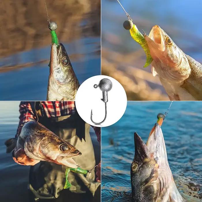 Têtes de jig MrLurion 30 pièces 1g-28g pour leurres souples - hameçons round head rigs fishing