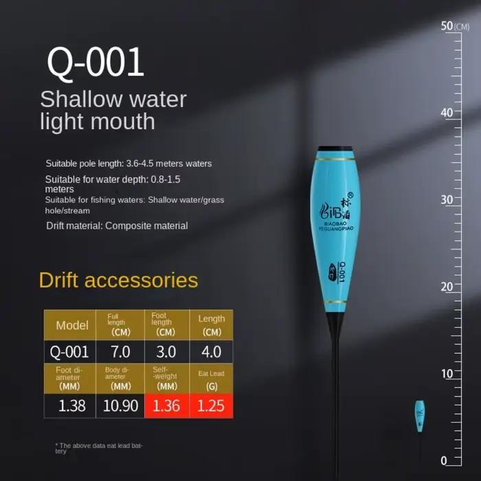 Flotteurs de pêche composite nano plastique pour corps intérieur et bas de ligne, partie basse du flotteur