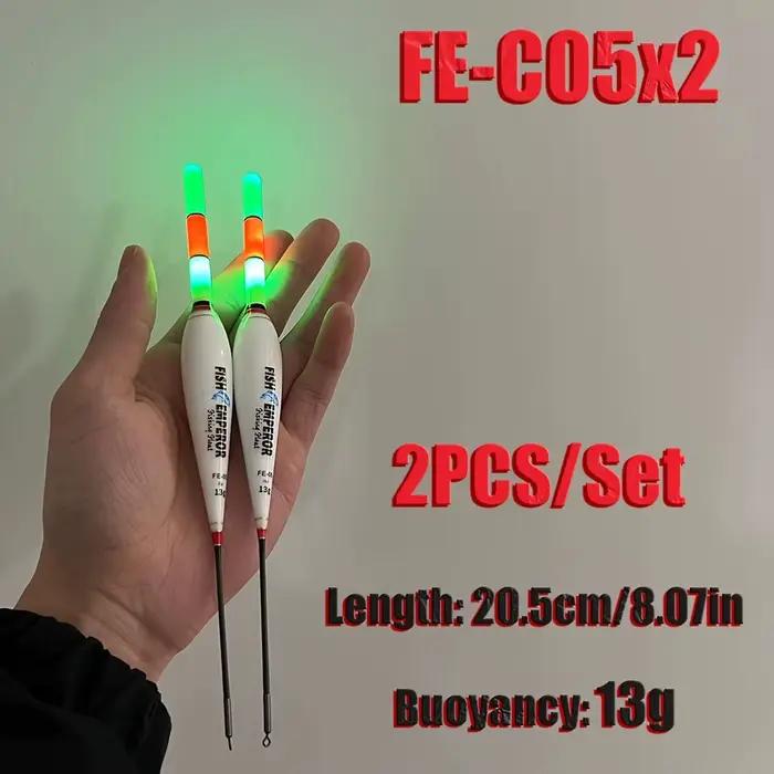 Flotteur lumineux électronique 2 pièces pour pêche de nuit grande flottabilité CR425, matériel de pêche estival 2024