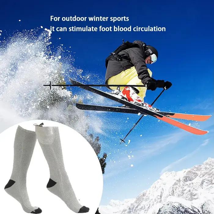 Chaussettes chauffantes électriques hiver pêche hommes femmes respirantes anti-froid rechargeables