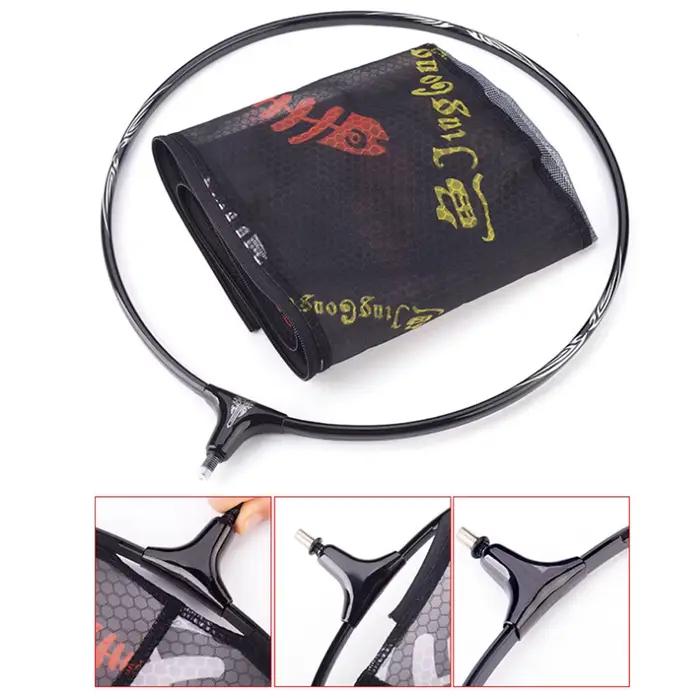 Épuisette pêche carbone anti-crochet ultra légère alliage titane solide profondeur accessoire outil