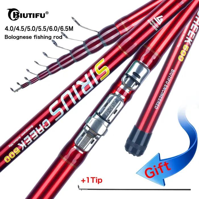 Canne bolognaise télescopique BIUTIFU T800 carbone 4-6.5m ultra légère flotteur truite 30g voyage