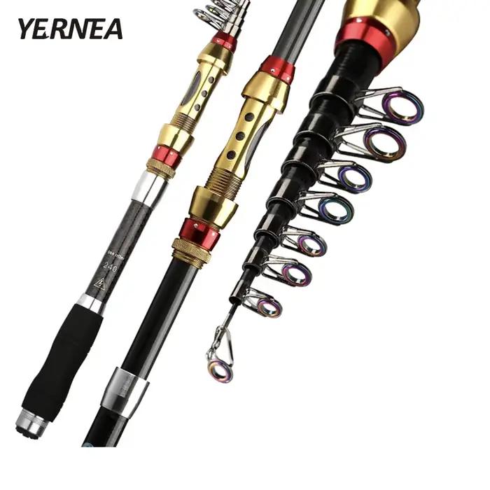 Canne mer courte télescopique Yernea fibre carbone 99% - 1.8-3.6M spinning pêche télescopique accessoires