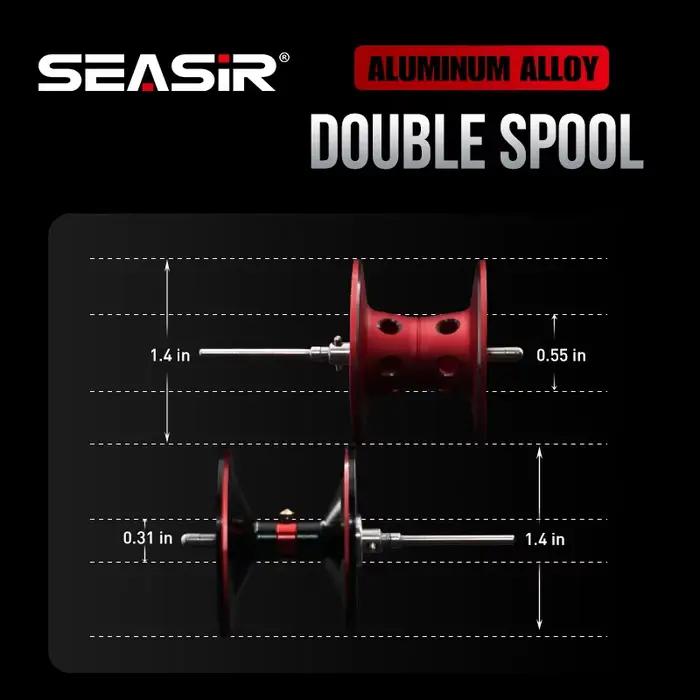 Moulinet baitcasting Seasir Salminus carbone aluminium frein 12kg ratio 8.0:1 11+1BB pour gros poissons