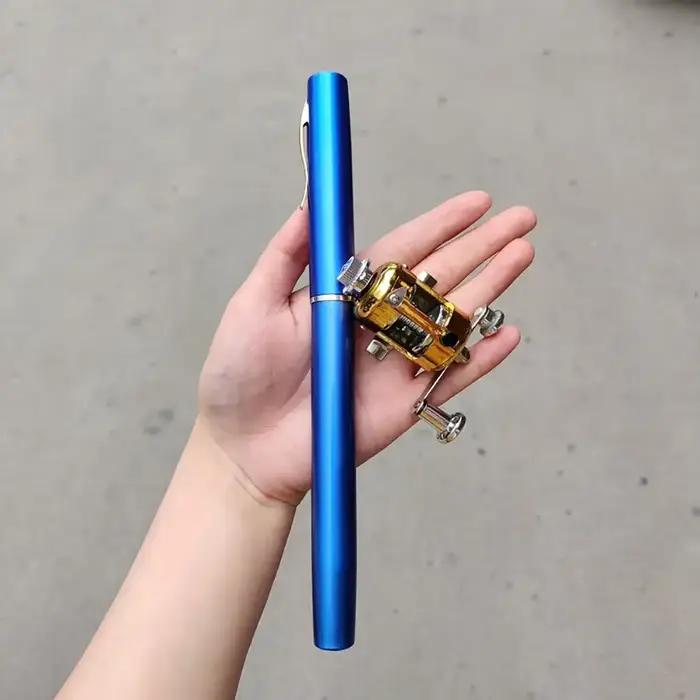 Mini canne télescopique portable 1-1.6m format stylo pliable pour pêche nomade et urgence