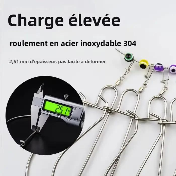 Attache pêche inox Linnhue pour poissons vivants avec mousqueton et accessoires de pêche