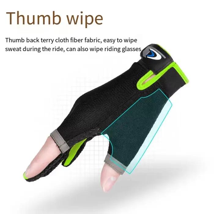 Gants de pêche imperméables anti-dérapants 3 doigts coupés pour carpe chasse extérieur