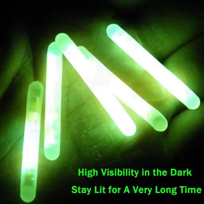 Bâtons lumineux fluorescents 4.5mm pour flotteurs et alarmes de pêche - Lot de 10 pièces avec 2 packs