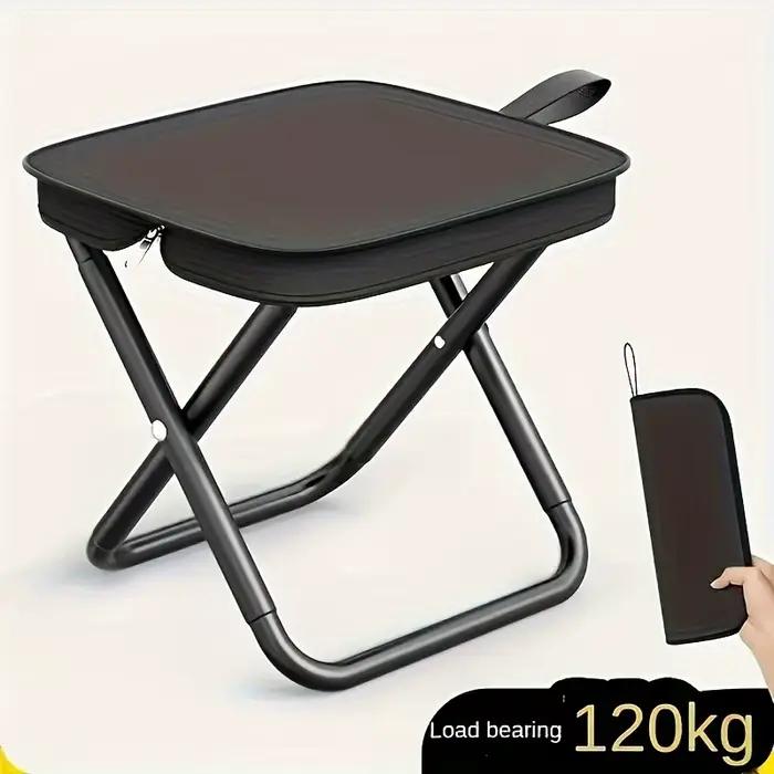 Tabouret pliant pêche avec poignée et fermeture éclair pour transport facile en extérieur