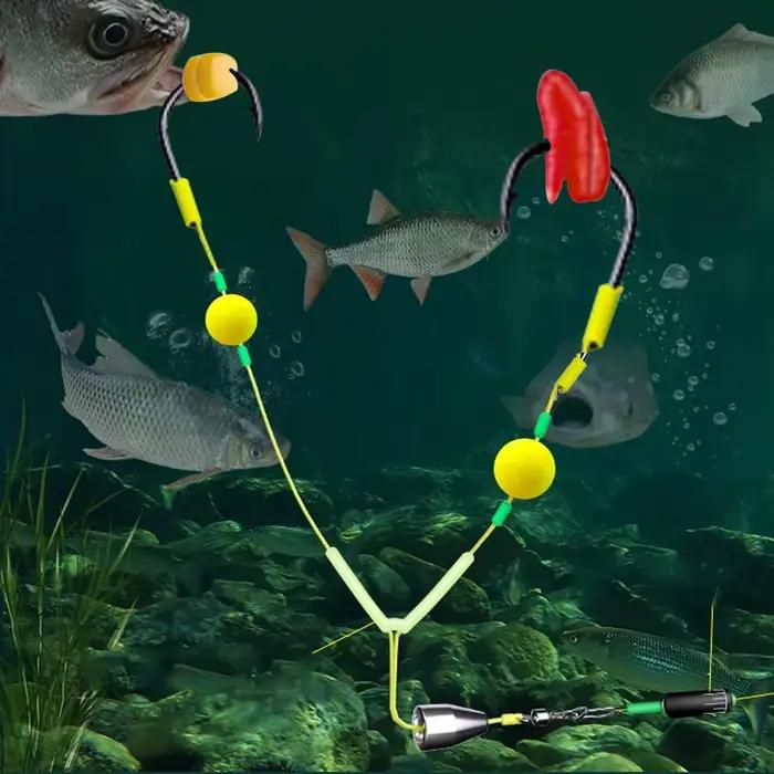 Montage carpe avec flotteurs et émerillons 3 voies - Accessoires pêche carpe et montages spécifiques