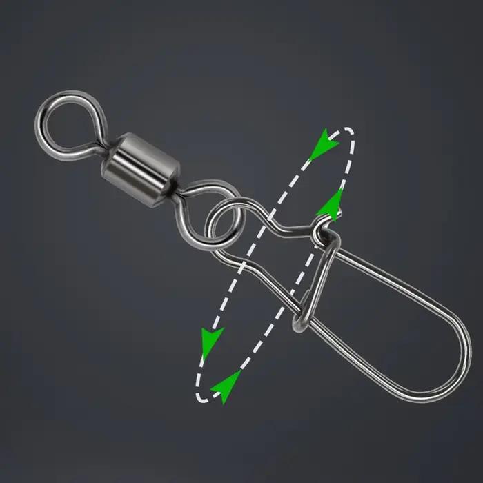50 connecteurs fishing DNDYUJU acier inox avec roulement à billes pour leurres hooks