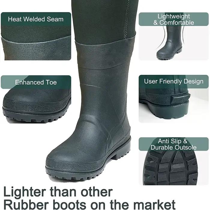 Waders pêche 8 Fans néoprène 5mm - Bottes cramponnées étanches pour homme pêche chasse ATV
