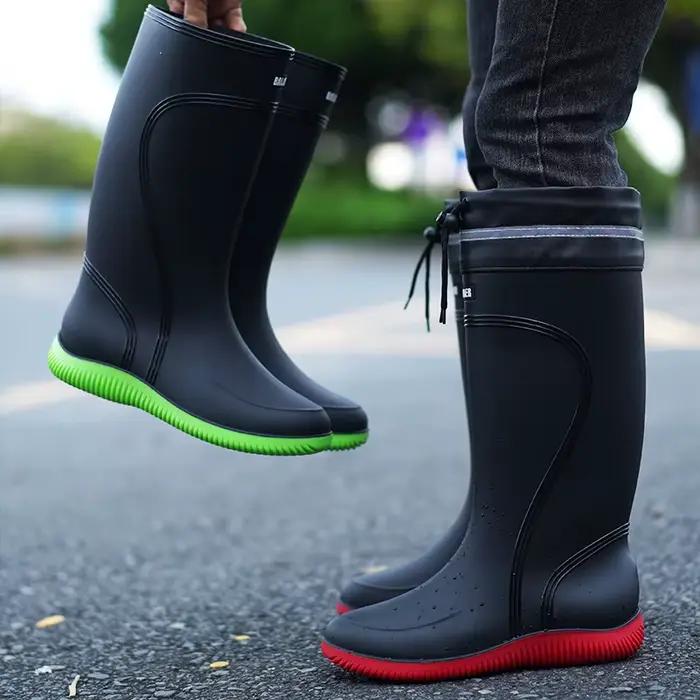 Bottes de pêche imperméables mi-mollet avec cordon de serrage - Homme et femme haute qualité