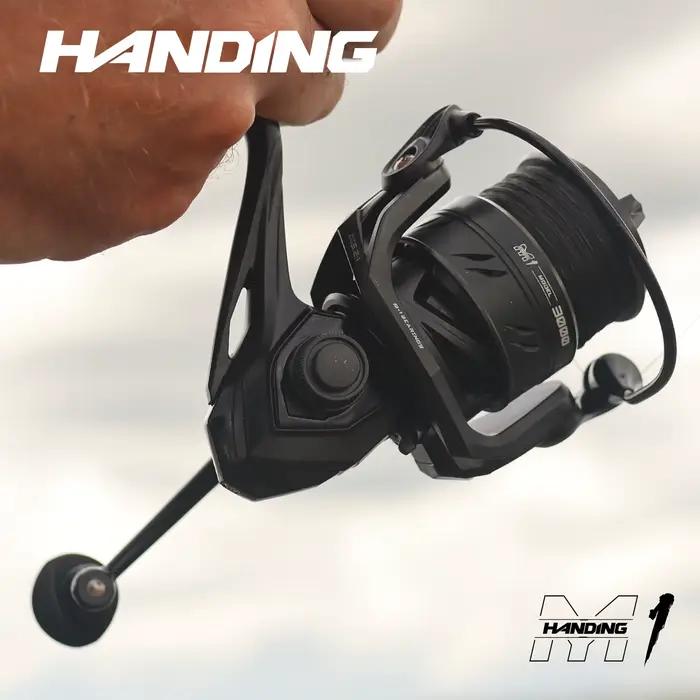 Moulinet pêche spinning HANDING M1 frein 12kg - Moulinet black 5.2:1 9+1 roulements pour perche, brochet et black bass
