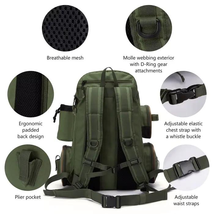 Sac à dos pêche léger et multifonction Bassdash, box à appâts tactique pour la pêche en mer