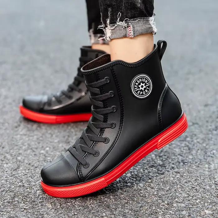 Bottes de pluie homme 2025 doublées polaire imperméables mode pas cher pêche boue