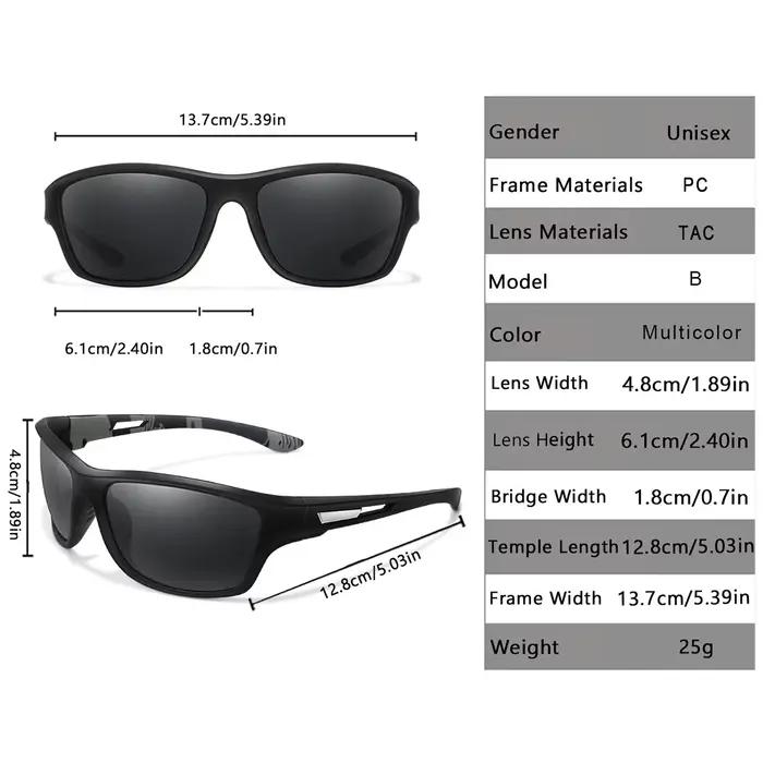 Lunettes de soleil polarisées unisexes UV400 pour pêche vélo randonnée avec verres anti-éblouissement