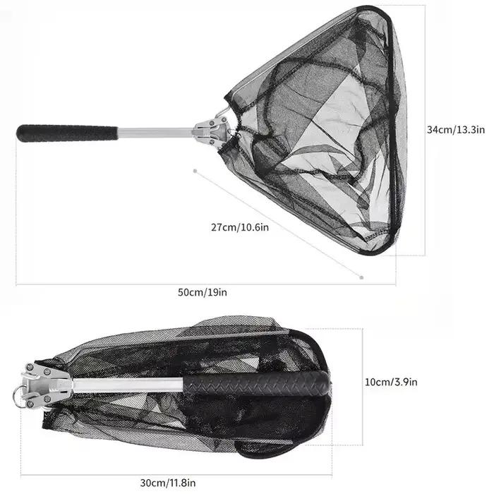 Filet de pêche pliant robuste avec perche télescopique 1,80m ou 2,40m pour kayak, truite, brochet, sandre et carpe
