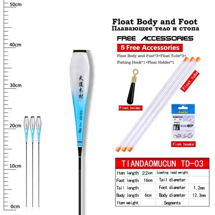 Kit pêche nocturne avec flotteurs lumineux nano, hameçons et porte flotteur pour pêche de précision