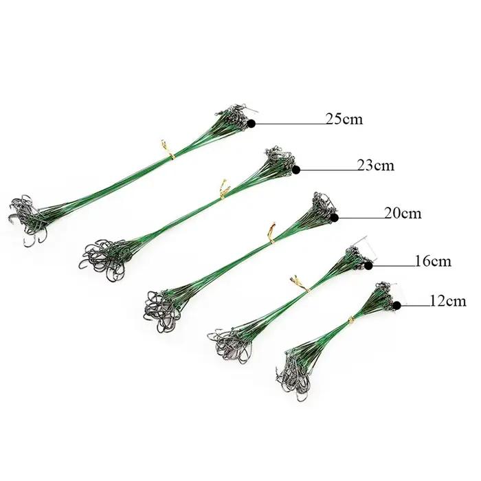 Ligne acier anti-morsure FLYSAND avec hameçon #1 et émerillon 50LB 20 pièces