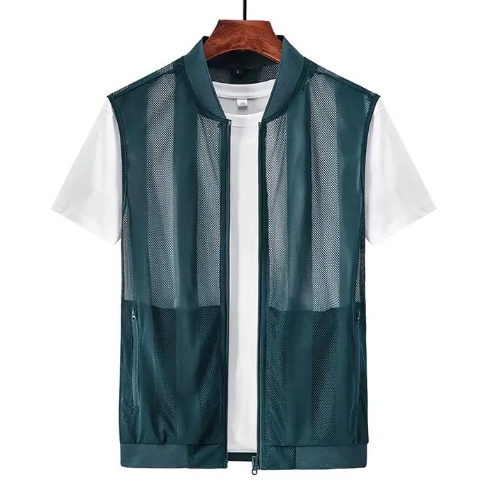 Veste homme mesh aérée pêche été sport extérieur respirant léger veste décontractée