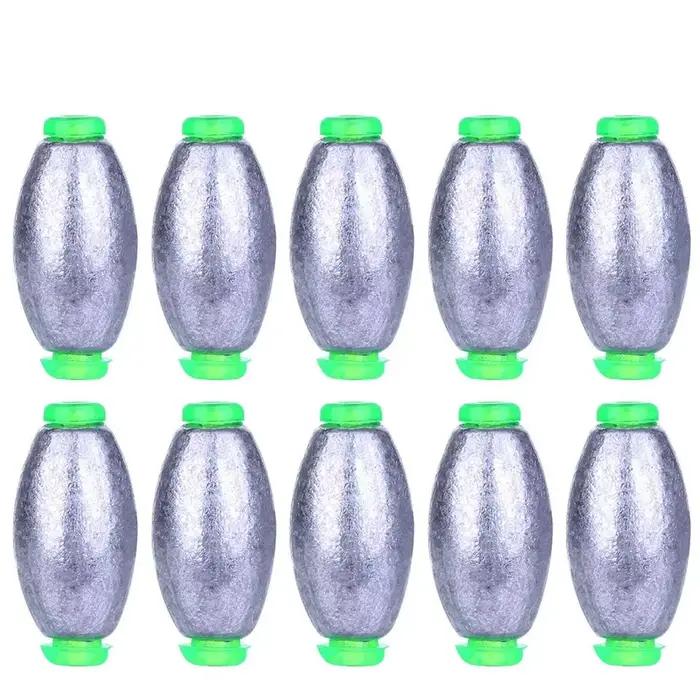 Plombs de pêche olive 5 ou 10 pièces 2g-30g - Sinkers coulissants pour la pêche à la carpe