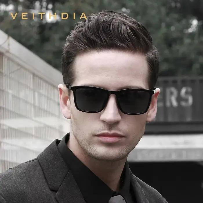 Lunettes de soleil rétro VEITHDIA TR90 polarisées pour pêche - Modèle 7521 unisexe verres UV400 vintage