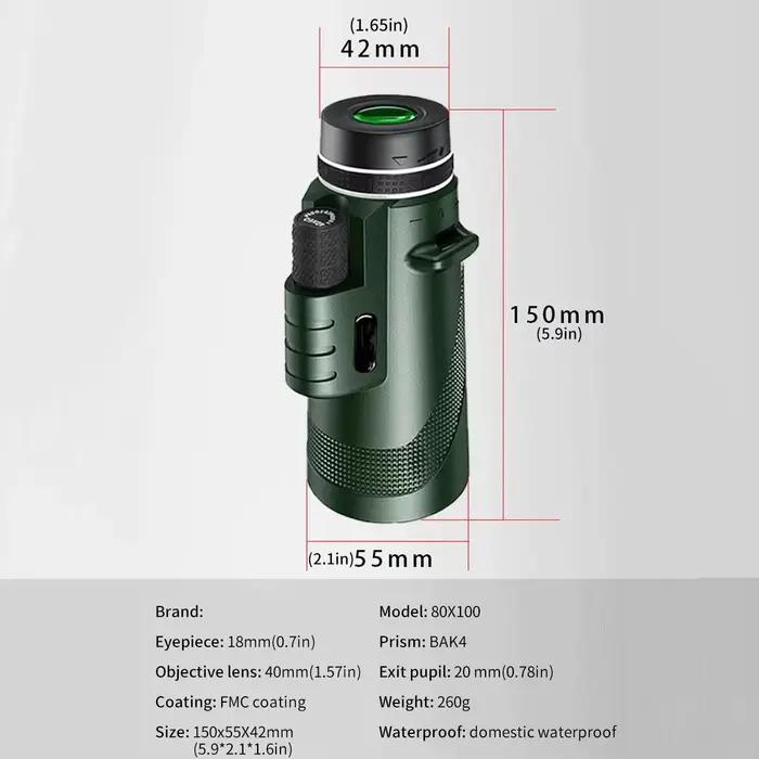 Télescope portable HD 5000m zoomable pliable pour observation longue distance chasse pêche