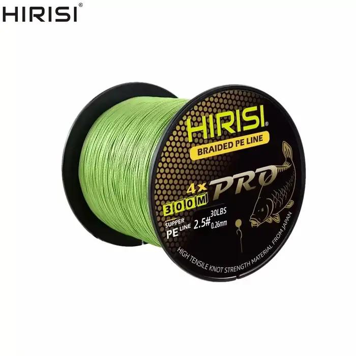 Ligne PE braidée Hirisi 4 brins 300M 15-70LB - Multifilament ultra-lisse pour pêche carpe et gros prédateurs
