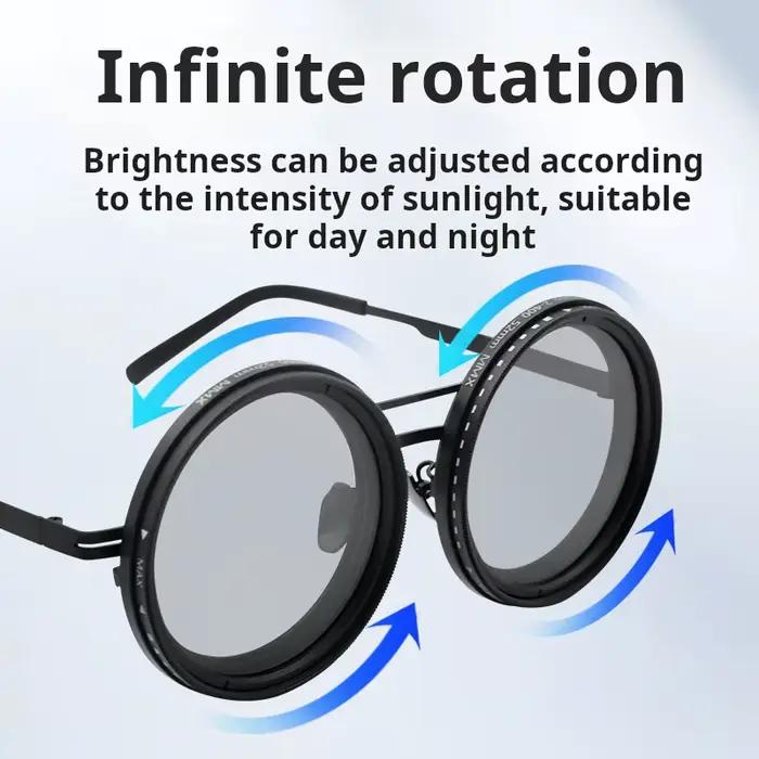 Lunettes de pêche polarisées 9 niveaux ND2-400 réglables anti-UV filtres avec étui protection yeux