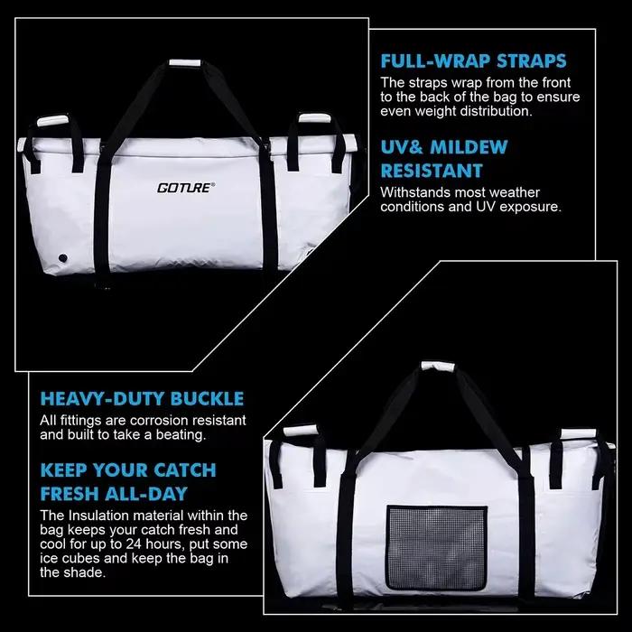 Glacière de pêche Goture grande capacité - Sac isotherme imperméable pour sorties pêche en mer et extérieur