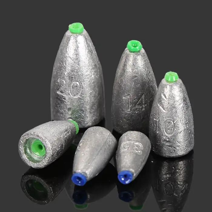 Lot de 10 plombs de pêche mer plombées bullet 2g à 20g pour ligne et fond accessoires pêche