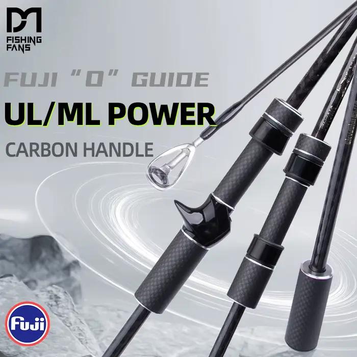 Canne à pêche ultralégère FishingFans Carbon Handle UL ML avec guides Fuji O et Cross Carbon Tape