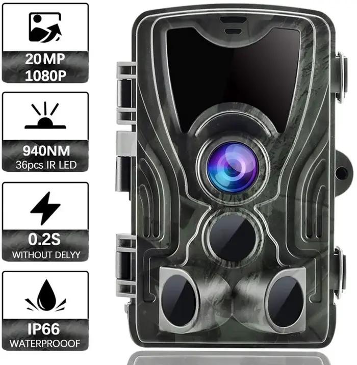 Caméra trail HC801A 20MP 1080P étanche IP65 capteur PIR pour surveillance sécurité extérieure et chasse