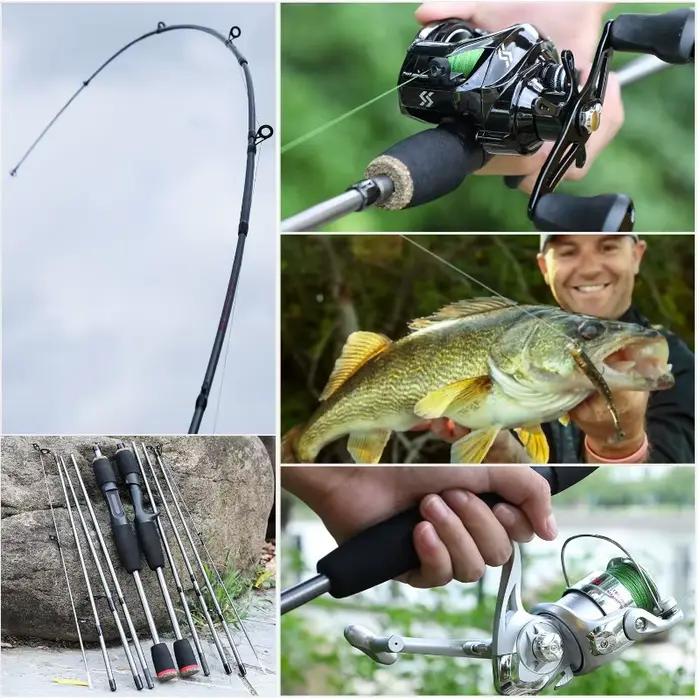 Canne spinning Sougayilang 5 sections 1.7m carbone ultralégère voyage pêche eau douce portable