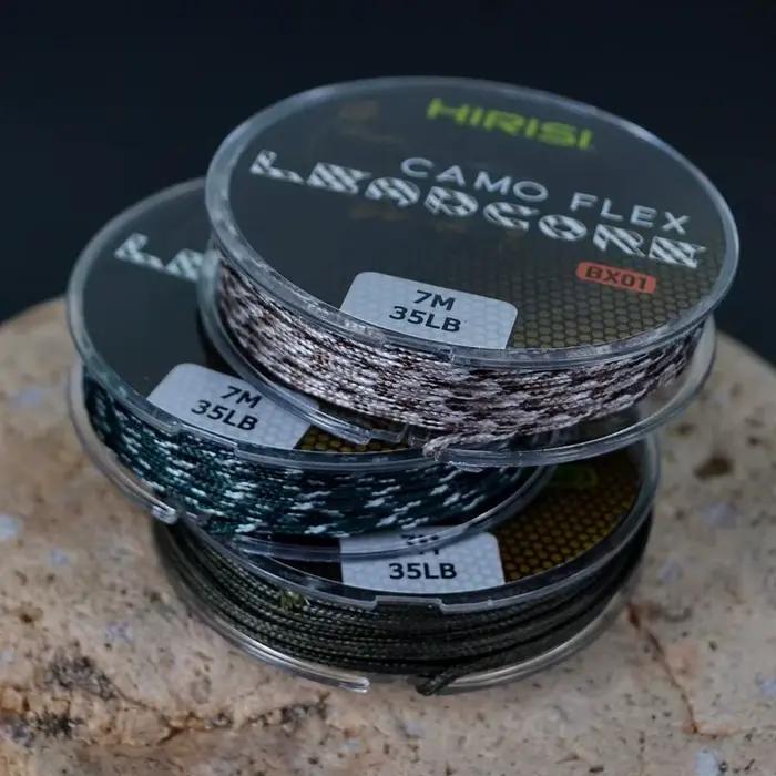 Ligne plombée Hirisi 35LB 7m pour pêche à la carpe, bas de ligne et montage hair