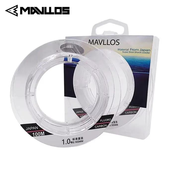 Ligne fluorocarbone Monofilament Mavllos 50m 100m leader pêche invisible résistante