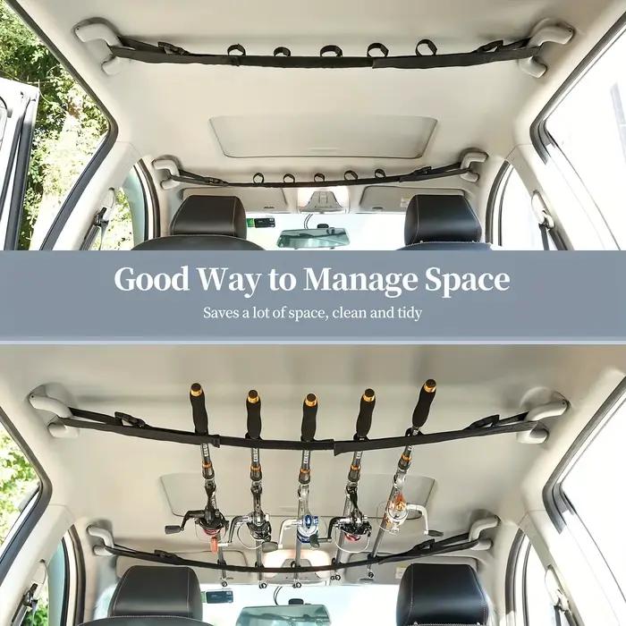 2 supports voiture cannes pêche SUV avec sangles réglables rangement équipement véhicule