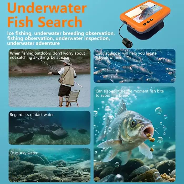 Caméra de pêche sous-marine 4.3 pouces LCD avec vision nocturne 15m câble noir pour pêche sur glace