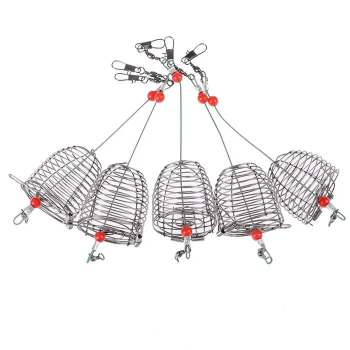 Cage à appâts en acier inoxydable 5 pièces pour amorçage et distribution précise des appâts en pêche