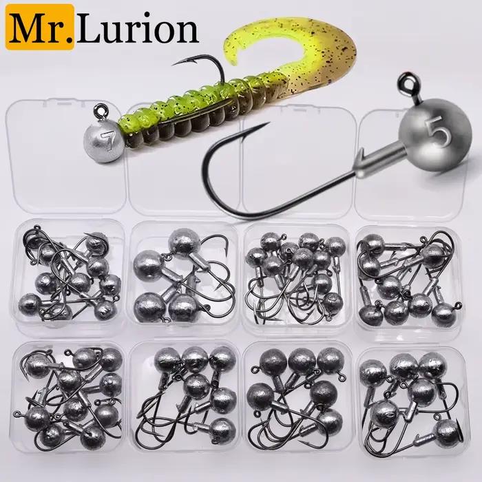 Têtes plombées MrLurion 1-20g - Plombs ronds pour leurres souples et pêche verticale jigging